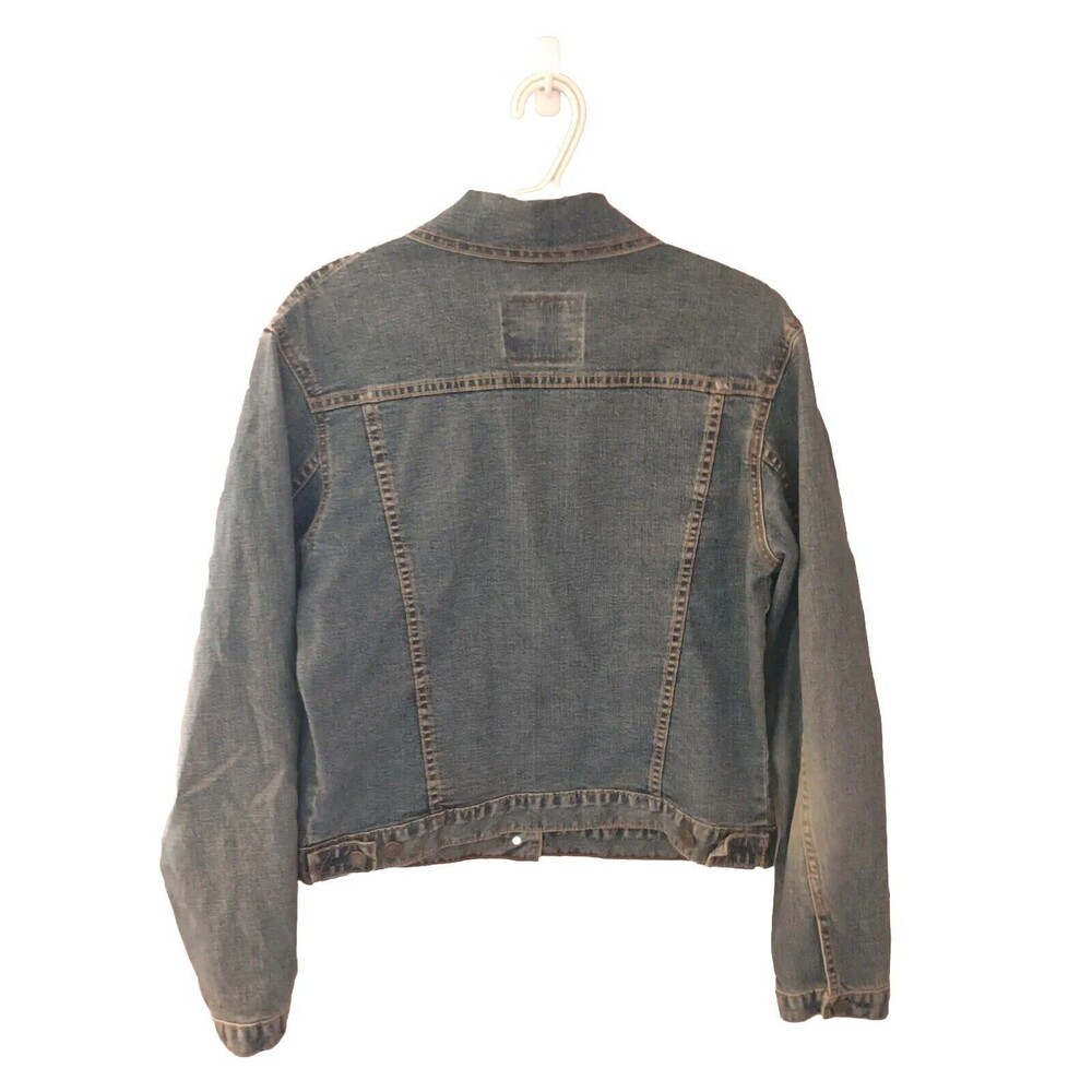 Levi Strauss Levi's Blue Tailored Lightly Distressed Denim Jacket Womens Medium - Picture 7 of 9